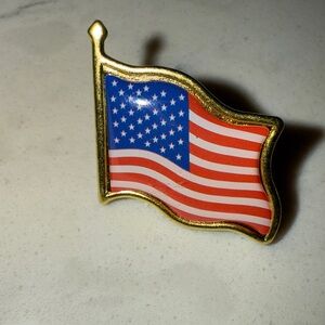 American Flag Pin with Gold Trim